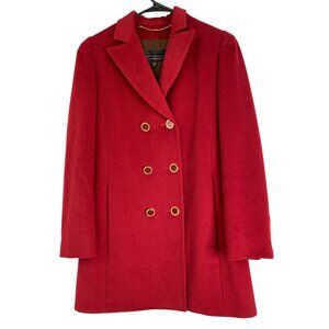 St. John Womens Coat Wool Angora Cashmere Red Size 2 RJ10627 Italy Lux